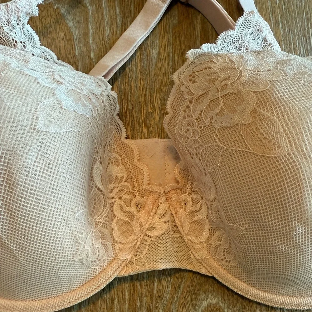 NATORI Underwire Pink Lace Crisscross Adjustable Straps Women’s‎ Size 34G